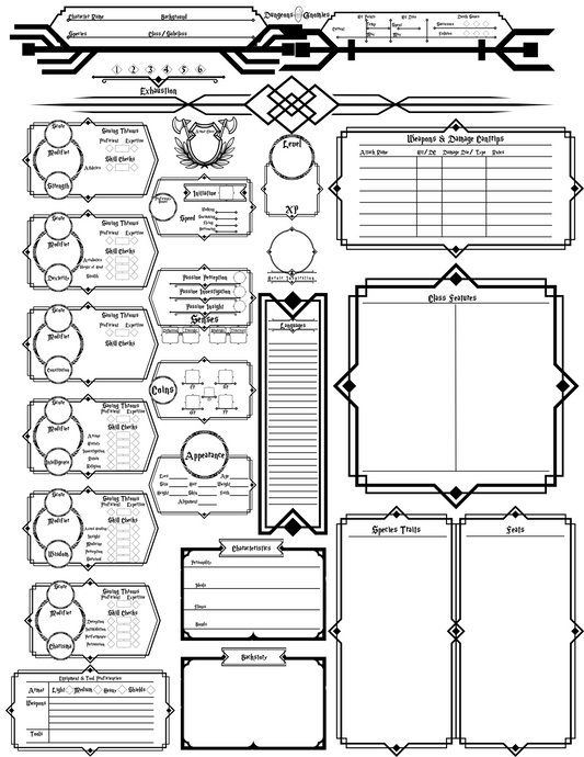 Dungeons & Gnomies 5e Character Sheet - Digital Download