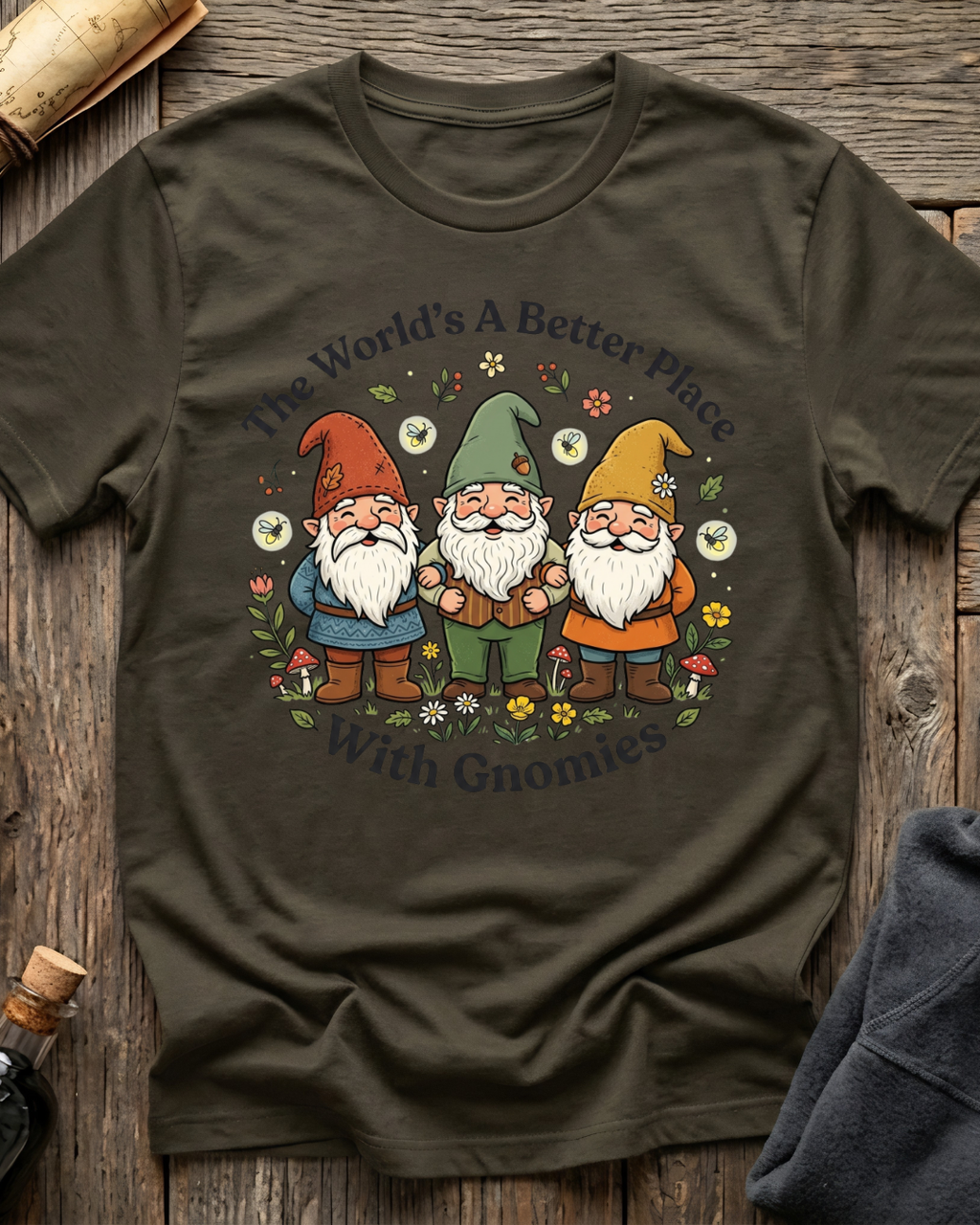 The World's A Better Place With Gnomies T-Shirt