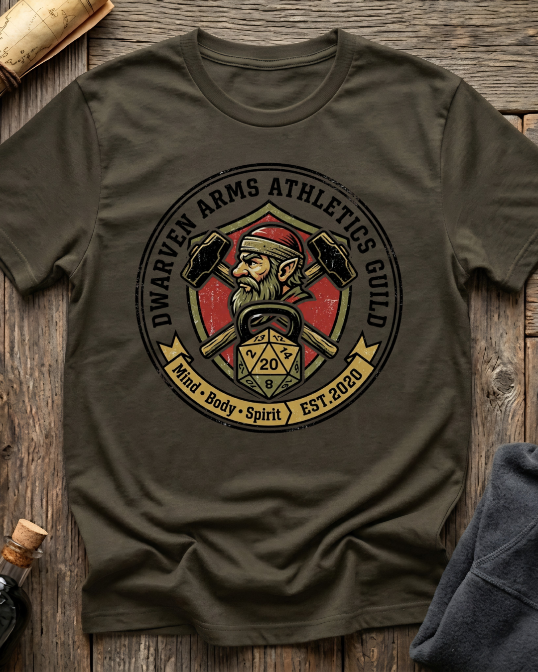 Dwarven Arms Athletics Guild T-Shirt – Mind • Body • Spirit