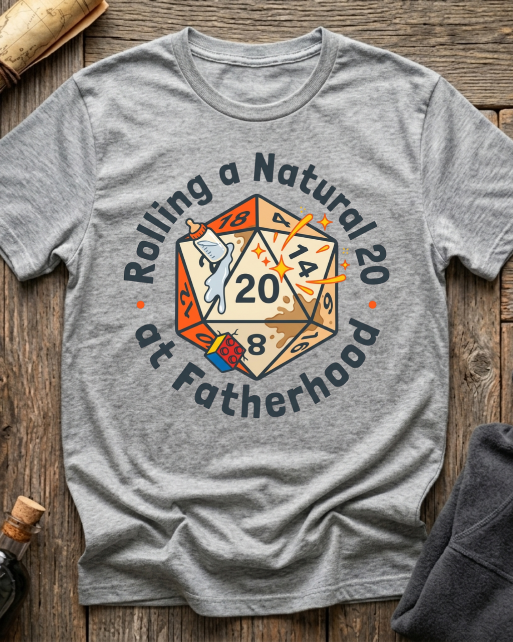 Rolling a Natural 20 at Fatherhood T-Shirt