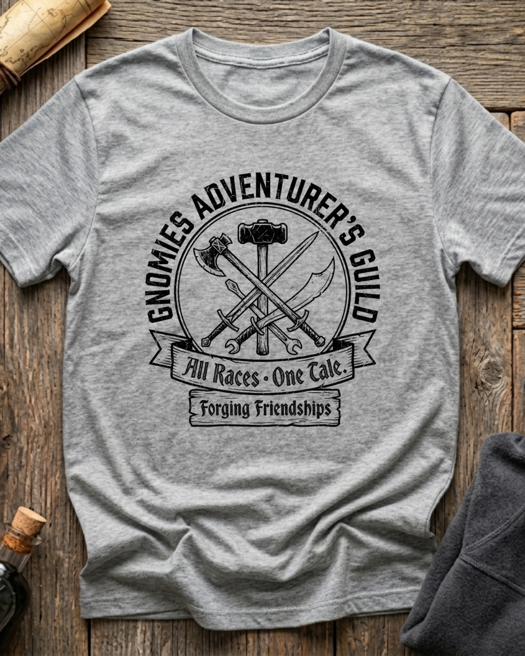 Gnomies Adventure Guild - All Races. One Tale V.1 T-Shirt