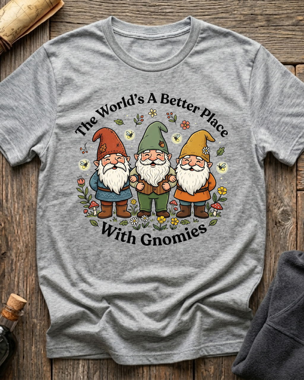 The World's A Better Place With Gnomies T-Shirt