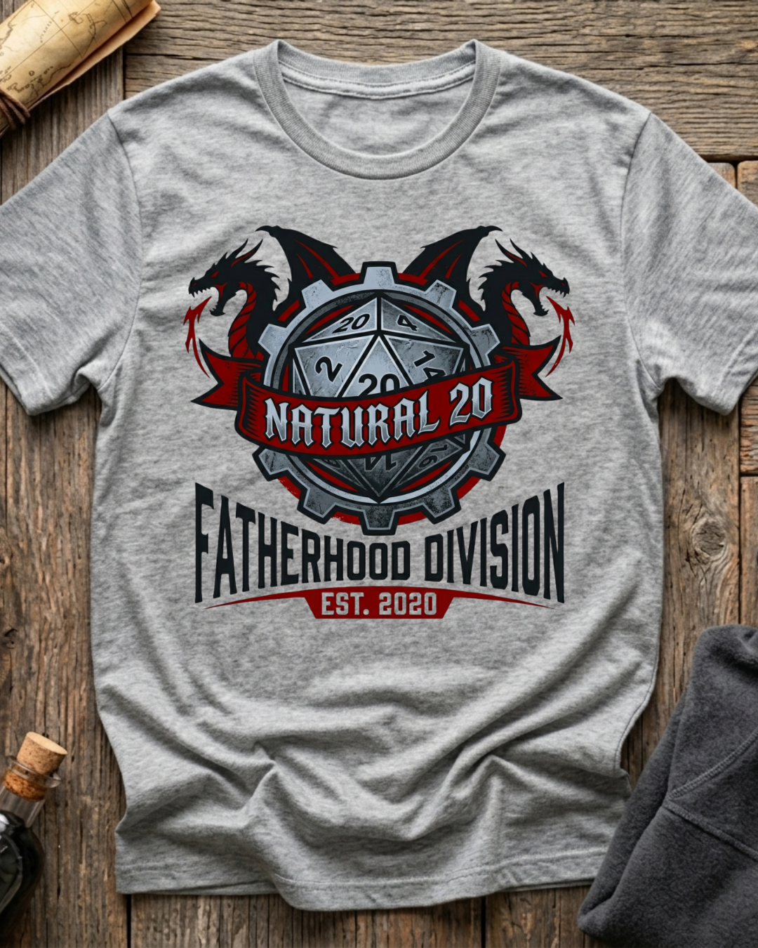 Natural 20 Fatherhood Division T-Shirt