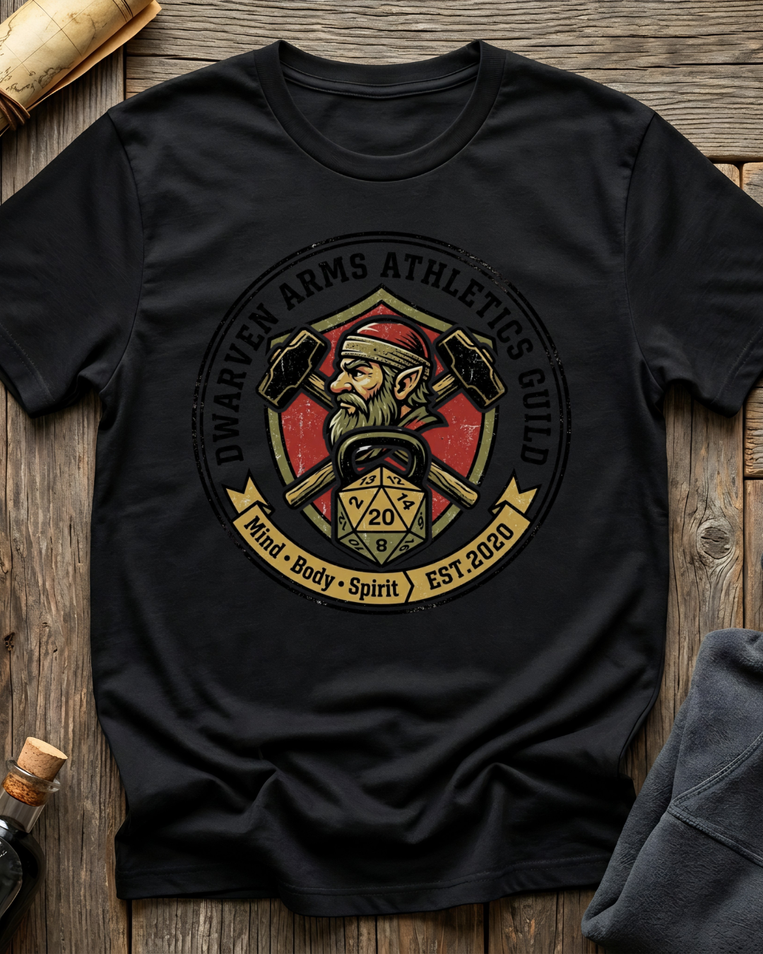 Dwarven Arms Athletics Guild T-Shirt – Mind • Body • Spirit