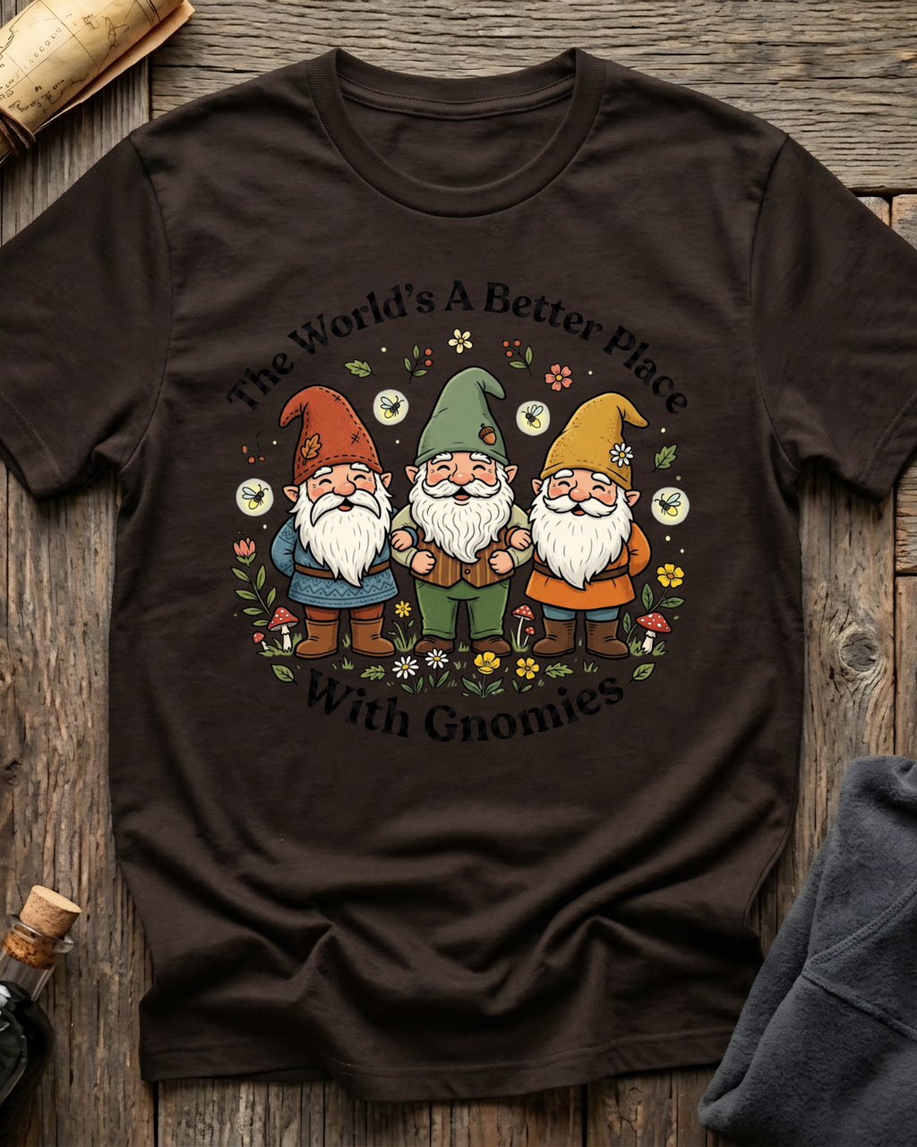 The World's A Better Place With Gnomies T-Shirt