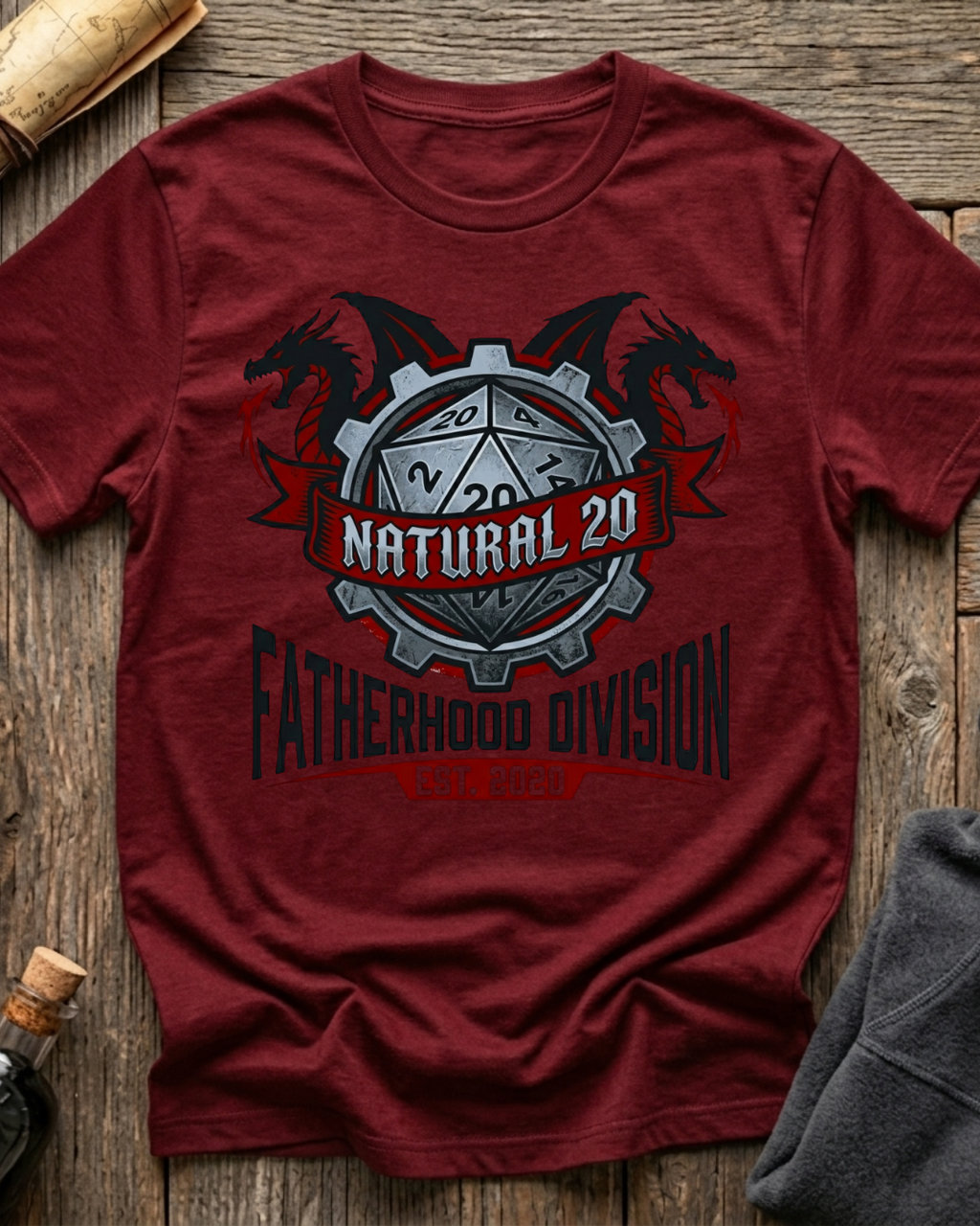 Natural 20 Fatherhood Division T-Shirt