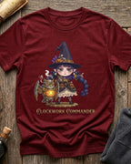 Cardinal t-shirt featuring the Clockwork Commander design with Sprocket the gnome