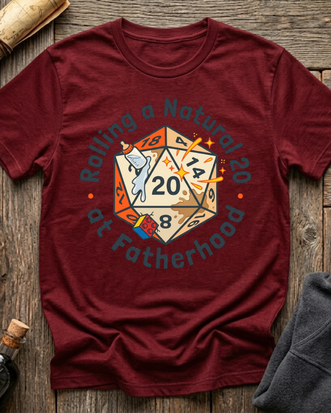 Rolling a Natural 20 at Fatherhood T-Shirt