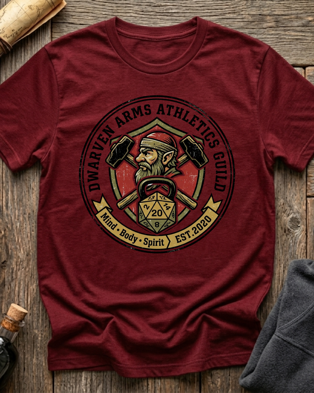 Dwarven Arms Athletics Guild T-Shirt – Mind • Body • Spirit