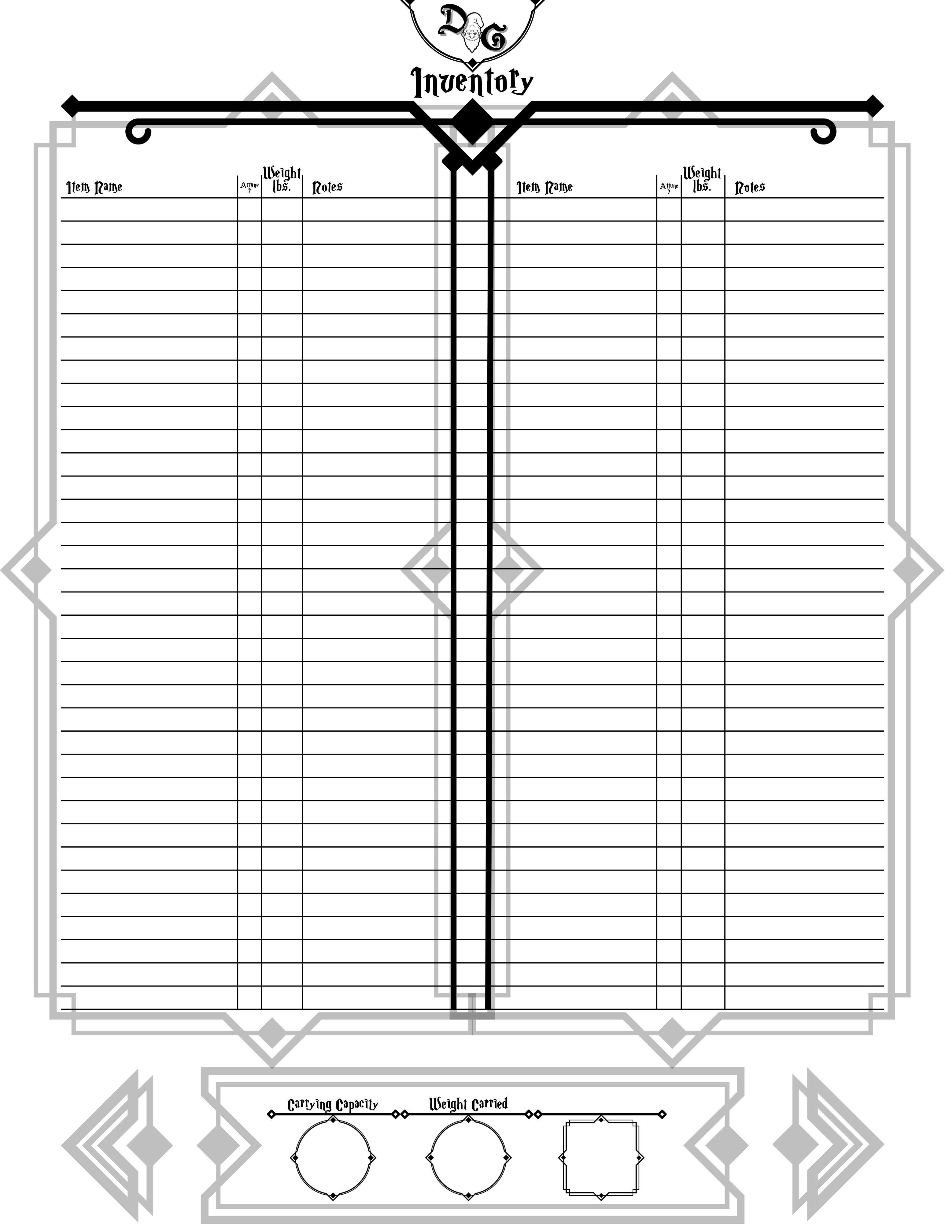 Dungeons & Gnomies 5e Character Sheet - Digital Download