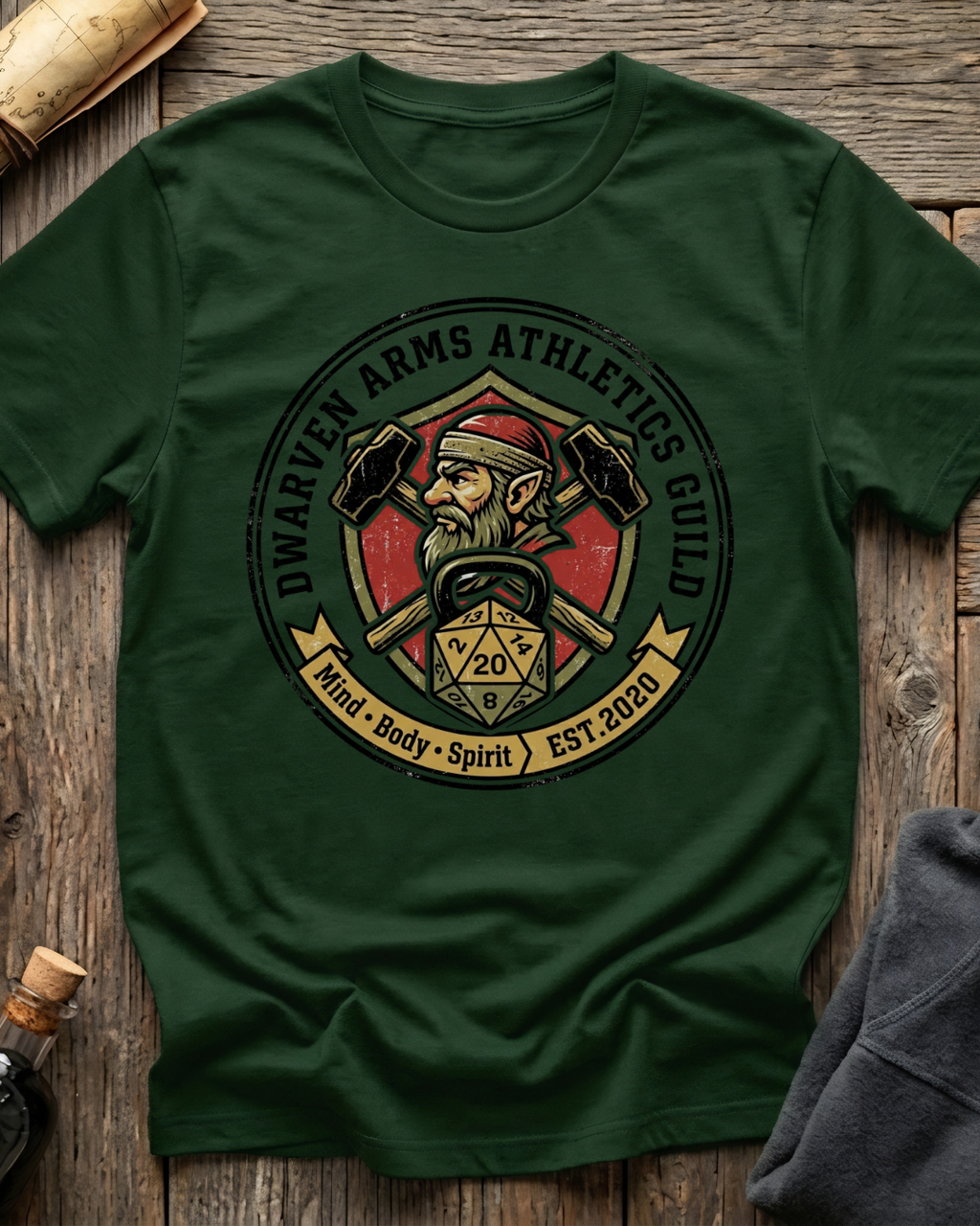 Dwarven Arms Athletics Guild T-Shirt – Mind • Body • Spirit
