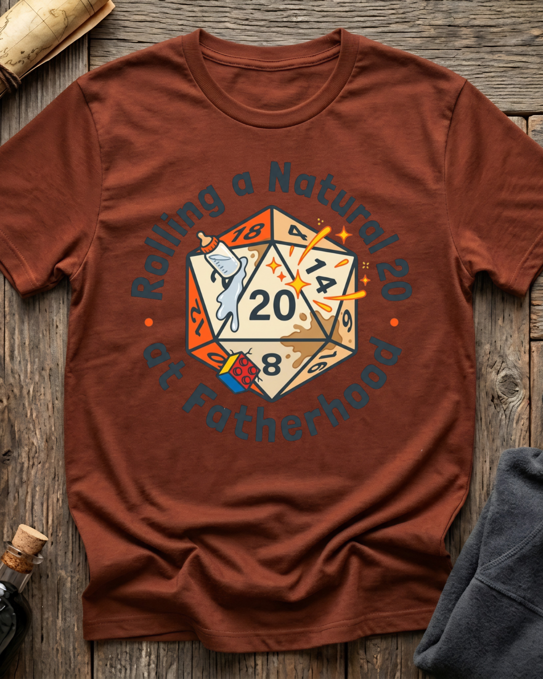 Rolling a Natural 20 at Fatherhood T-Shirt