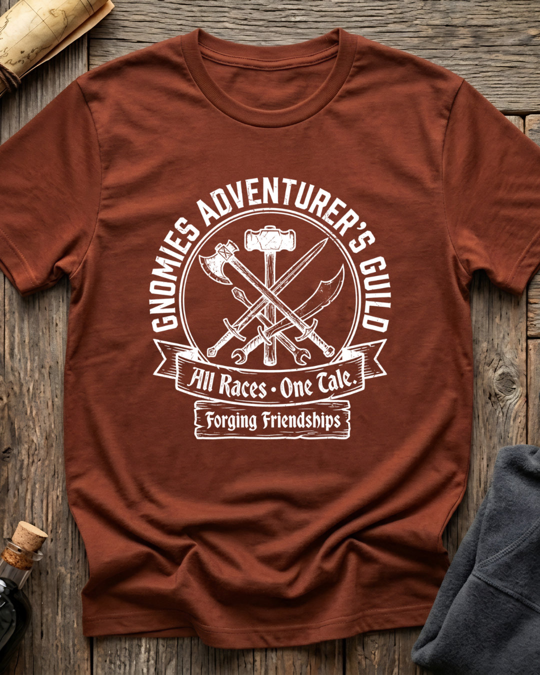Gnomies Adventure Guild - All Races. One Tale V.2 T-Shirt