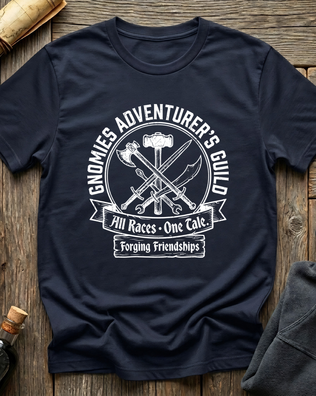 Gnomies Adventure Guild - All Races. One Tale V.2 T-Shirt