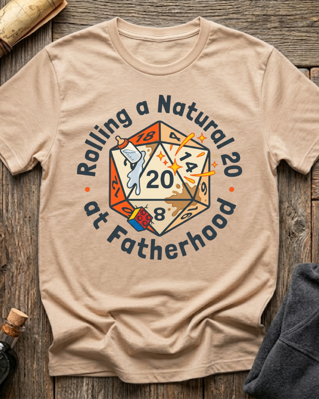 Rolling a Natural 20 at Fatherhood T-Shirt
