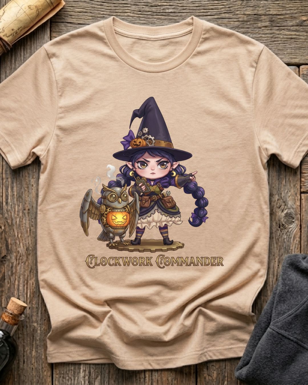 Soft Cream t-shirt featuring the Clockwork Commander design with Sprocket the gnome