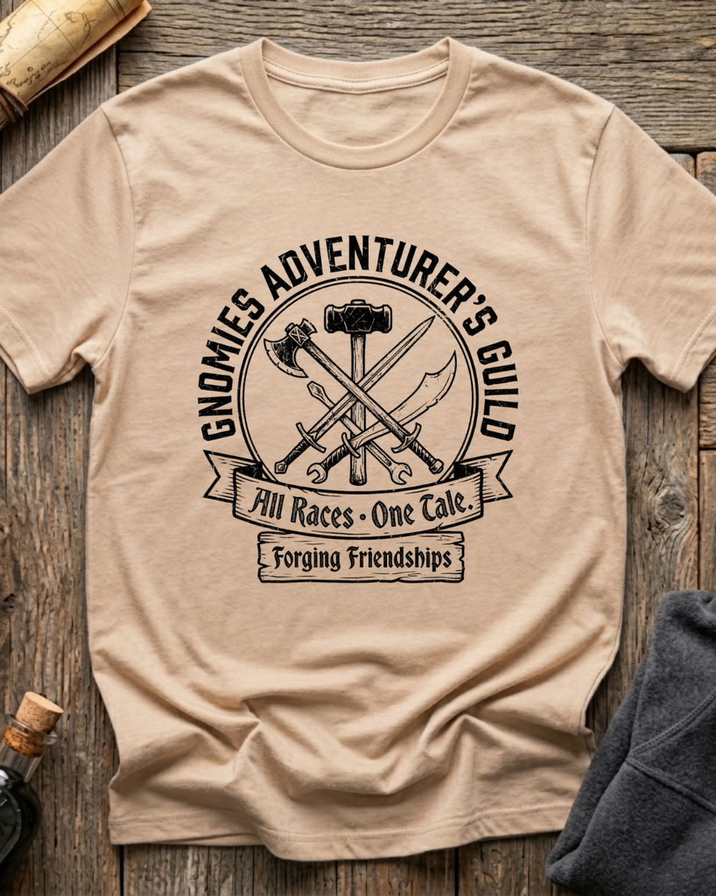 Gnomies Adventure Guild - All Races. One Tale V.1 T-Shirt
