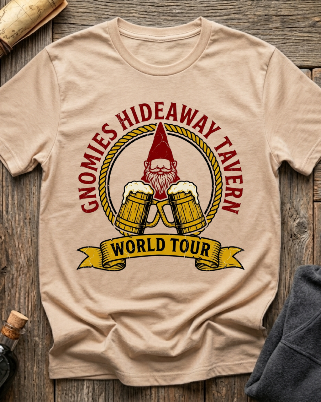 Gnomies Hideaway Tavern World Tour T-Shirt