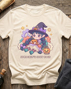 Vintage White t-shirt featuring Sprocket's Cozy Cogs gnome tinkerer design