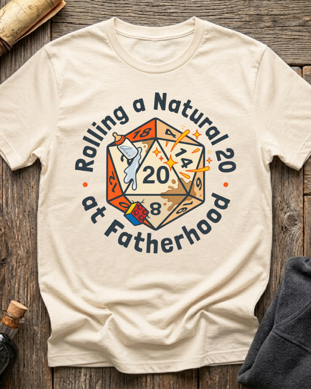 Rolling a Natural 20 at Fatherhood T-Shirt