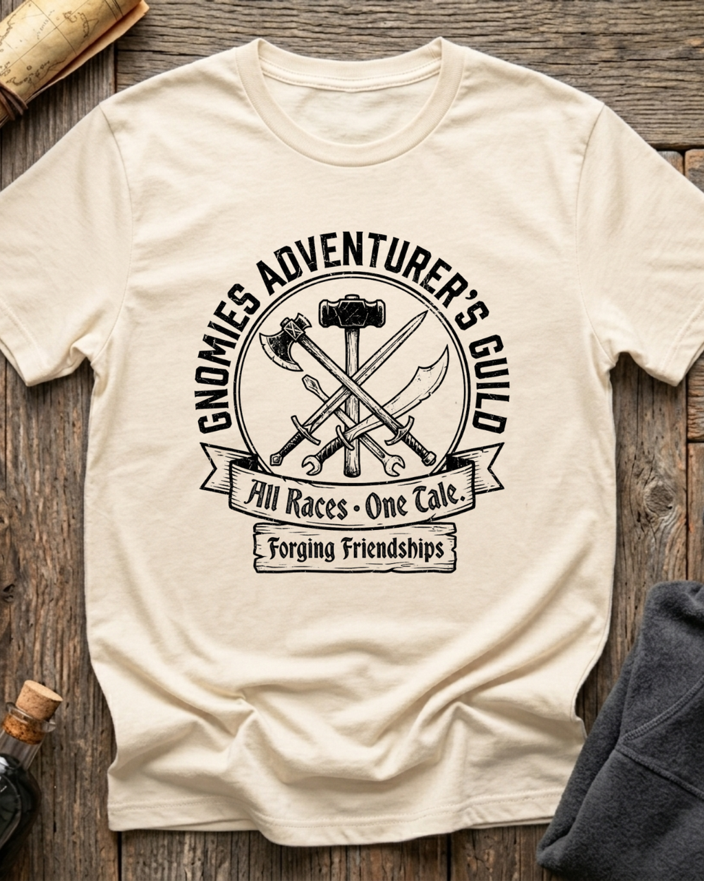 Gnomies Adventure Guild - All Races. One Tale V.1 T-Shirt