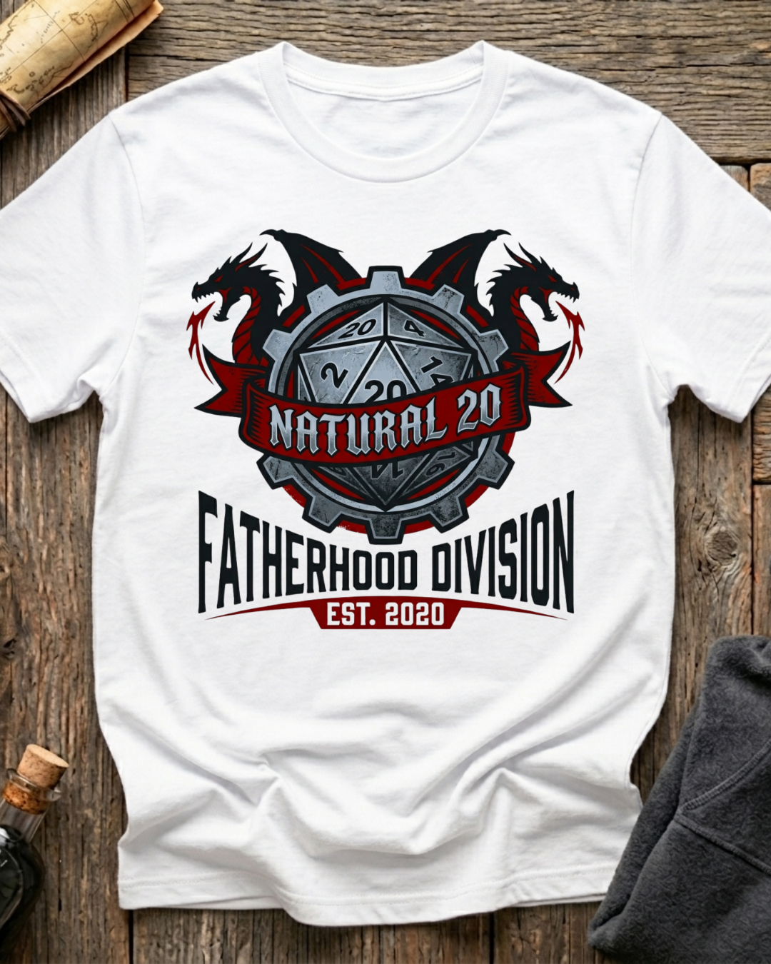 Natural 20 Fatherhood Division T-Shirt