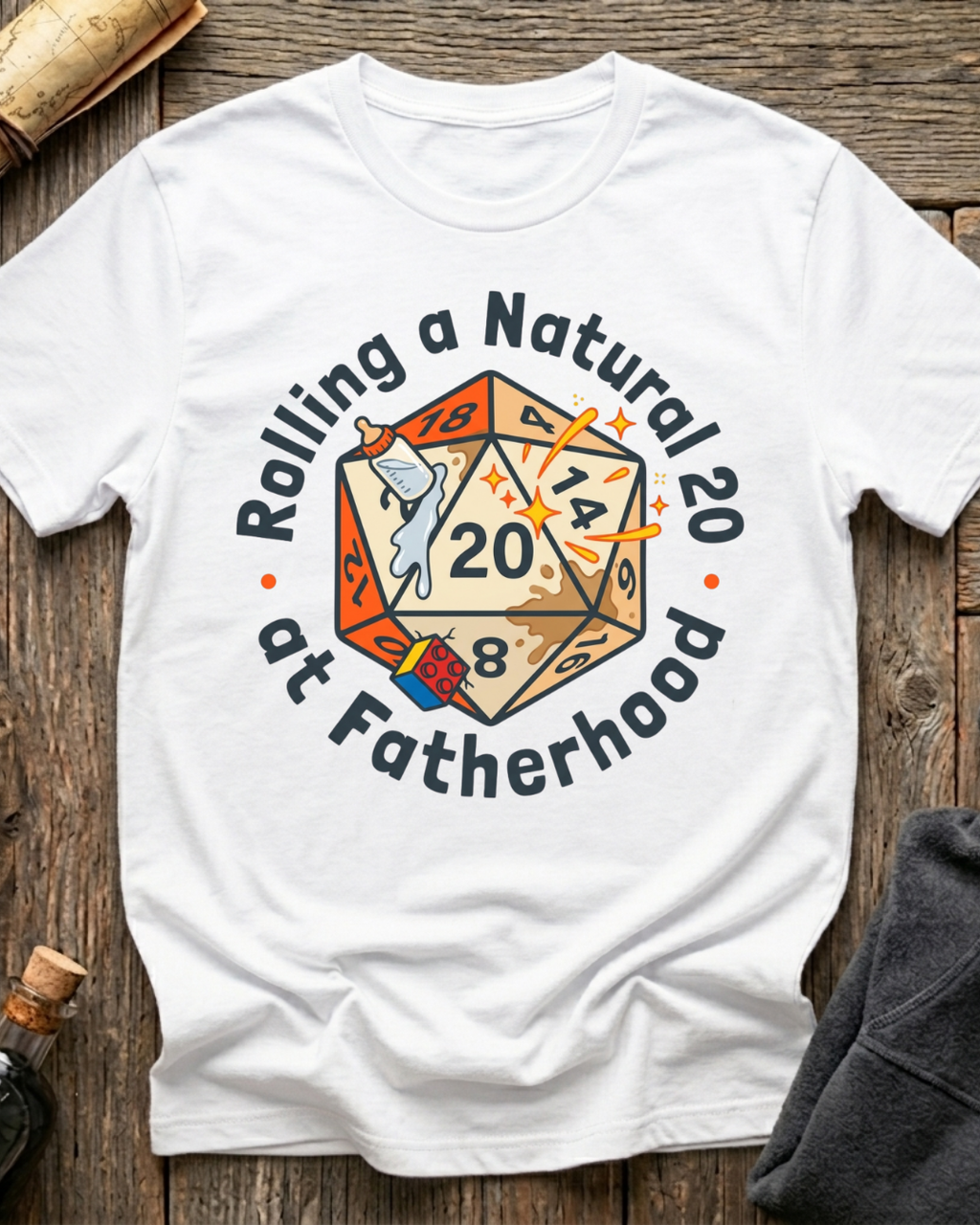 Rolling a Natural 20 at Fatherhood T-Shirt