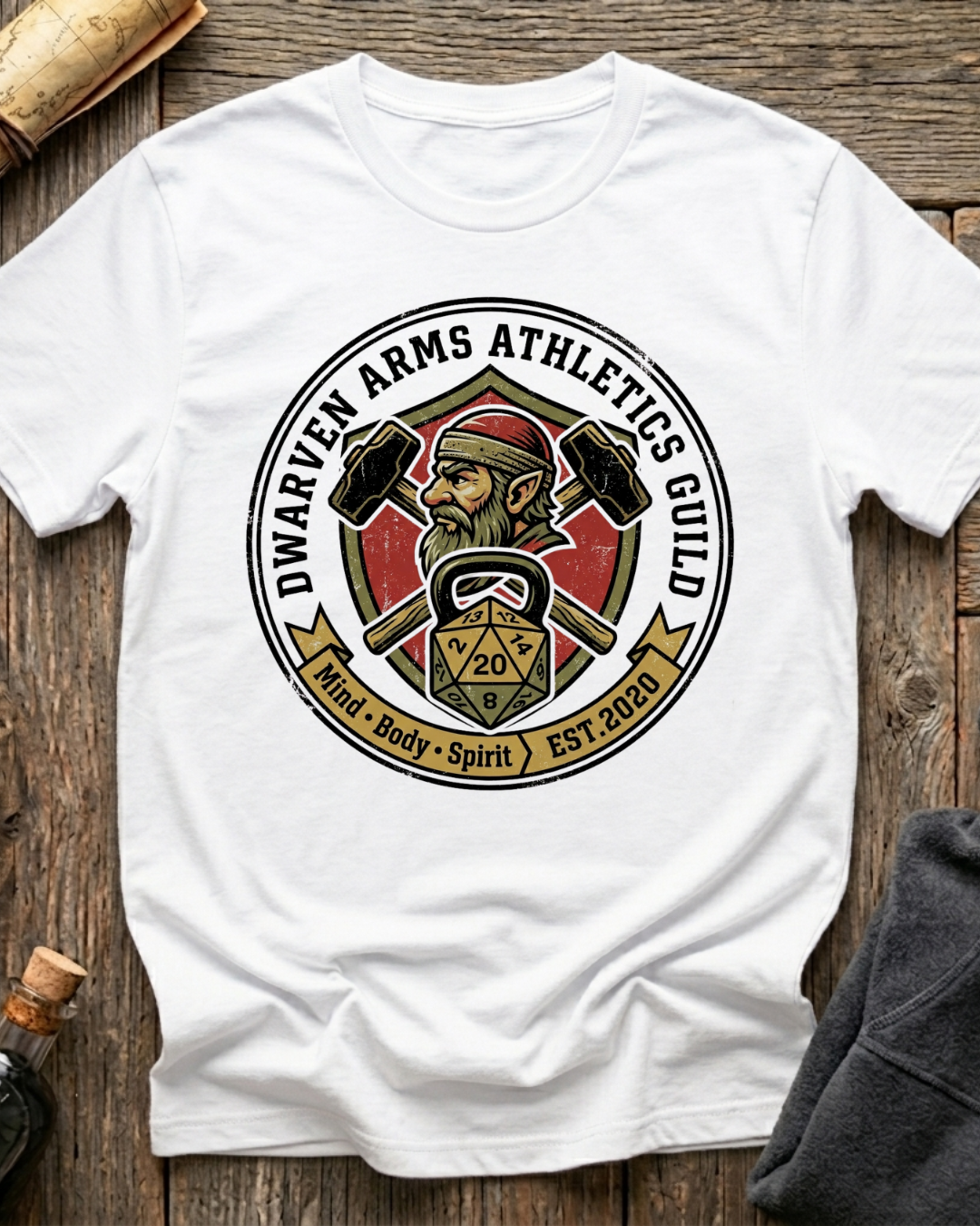 Dwarven Arms Athletics Guild T-Shirt – Mind • Body • Spirit