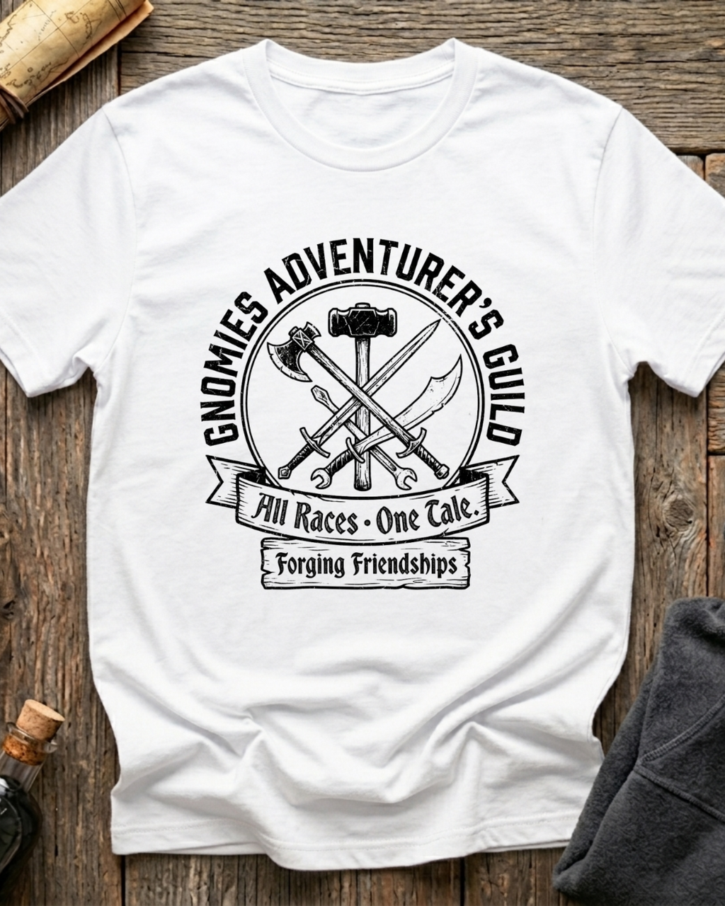 Gnomies Adventure Guild - All Races. One Tale V.1 T-Shirt