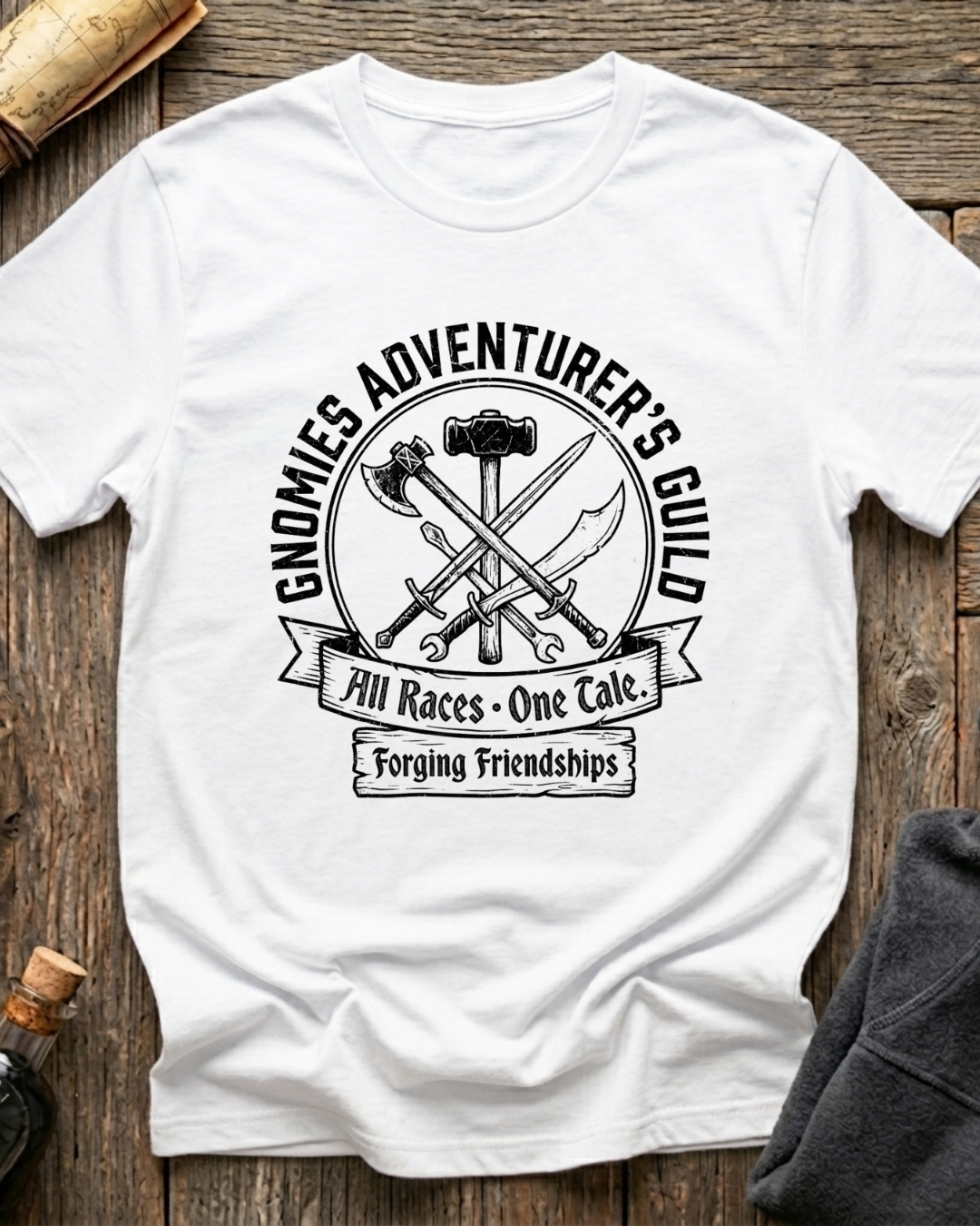 Gnomies Adventure Guild - All Races. One Tale V.1 T-Shirt
