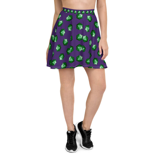 Purple/Emerald Gnomies D20 Skater Skirt