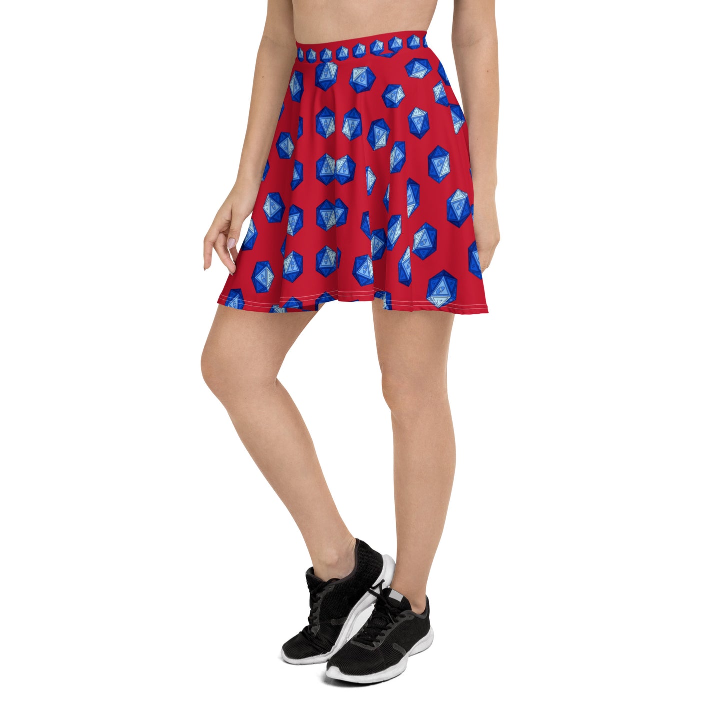 Red/Cobalt Gnomies D20 Skater Skirt