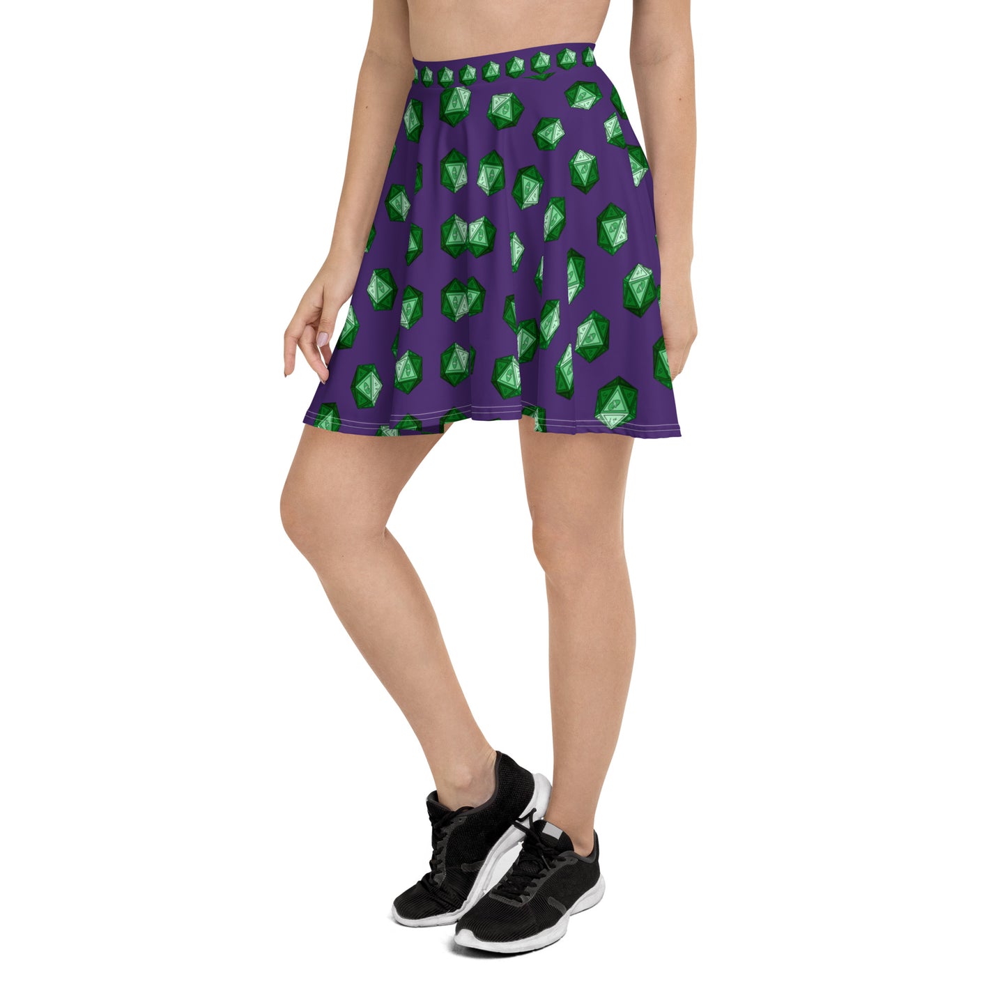 Purple/Emerald Gnomies D20 Skater Skirt