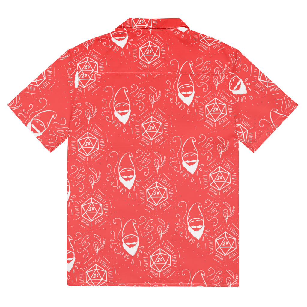 Red Random Encounter button-up shirt back view