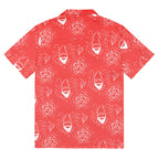Red Random Encounter button-up shirt back view