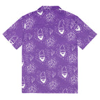 Purple Random Encounter button-up shirt back view