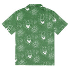 Green Random Encounter button-up shirt back view