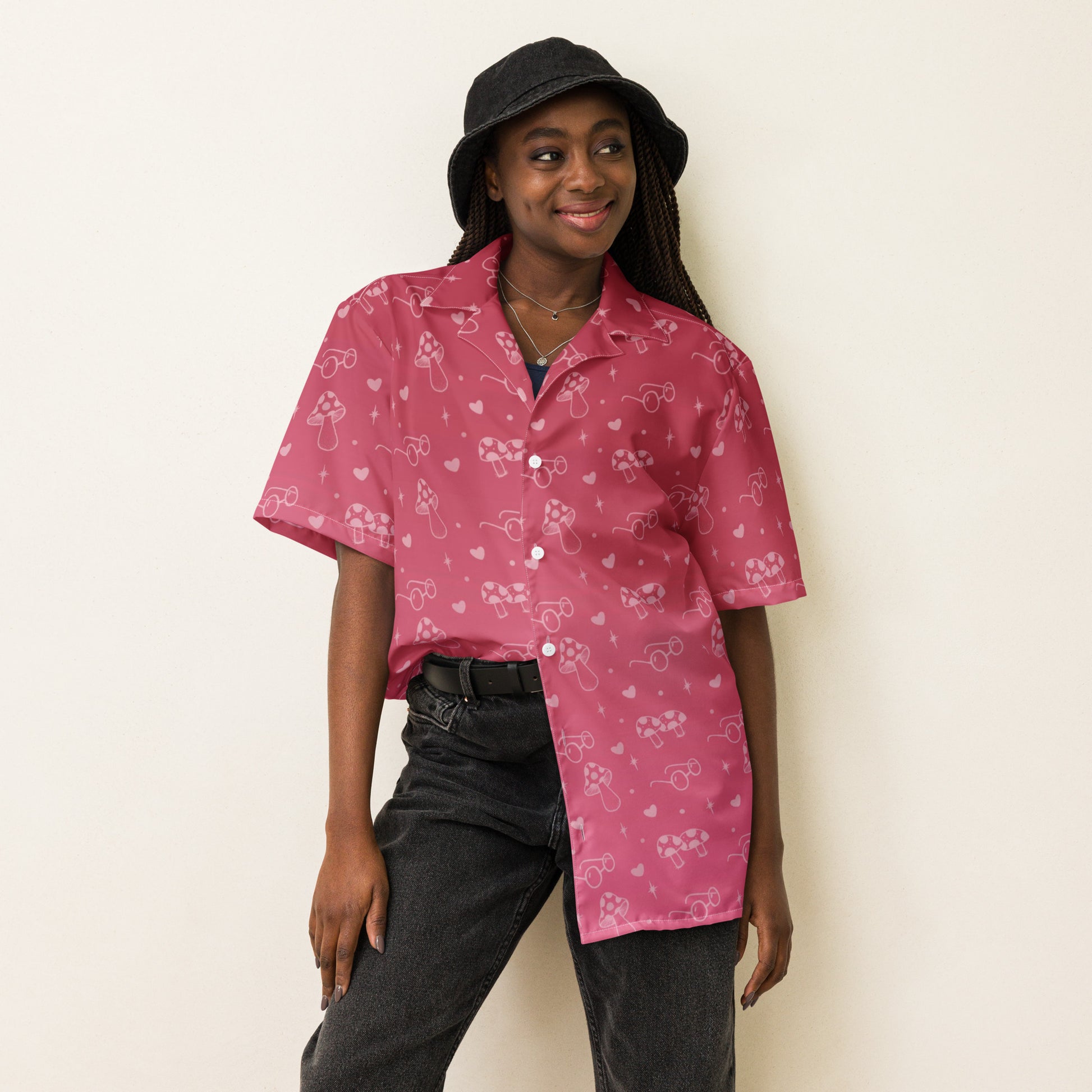 Mushroom Love Button Up Shirt | Gnomies Clothing