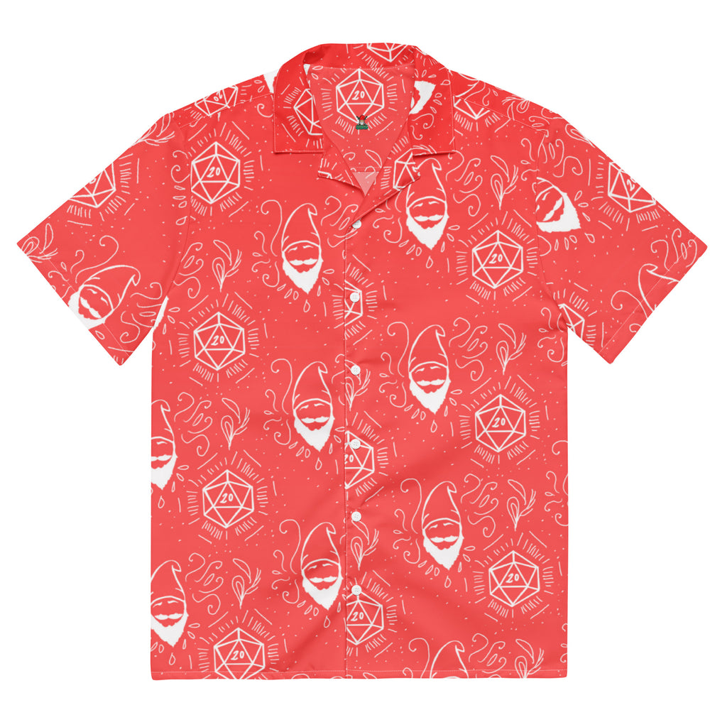 Red Random Encounter button-up shirt front view