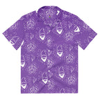 Purple Random Encounter button-up shirt front view