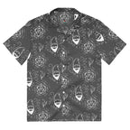 Black Random Encounter button-up shirt front view