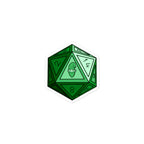 Emerald Gnomie D20 Sticker