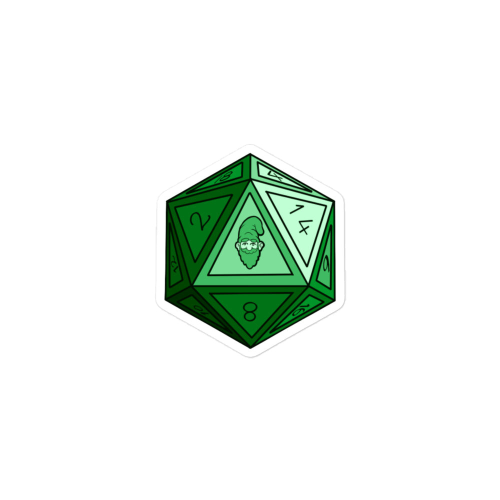 Emerald Gnomie D20 Bubble-free Sticker