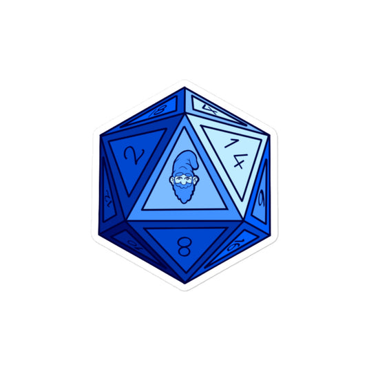 Cobalt Gnomie D20 Bubble-free Sticker