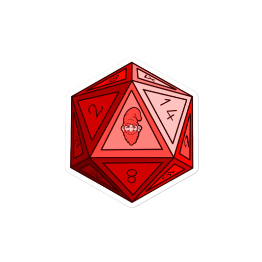 Ruby Gnomie D20 Bubble-free Sticker