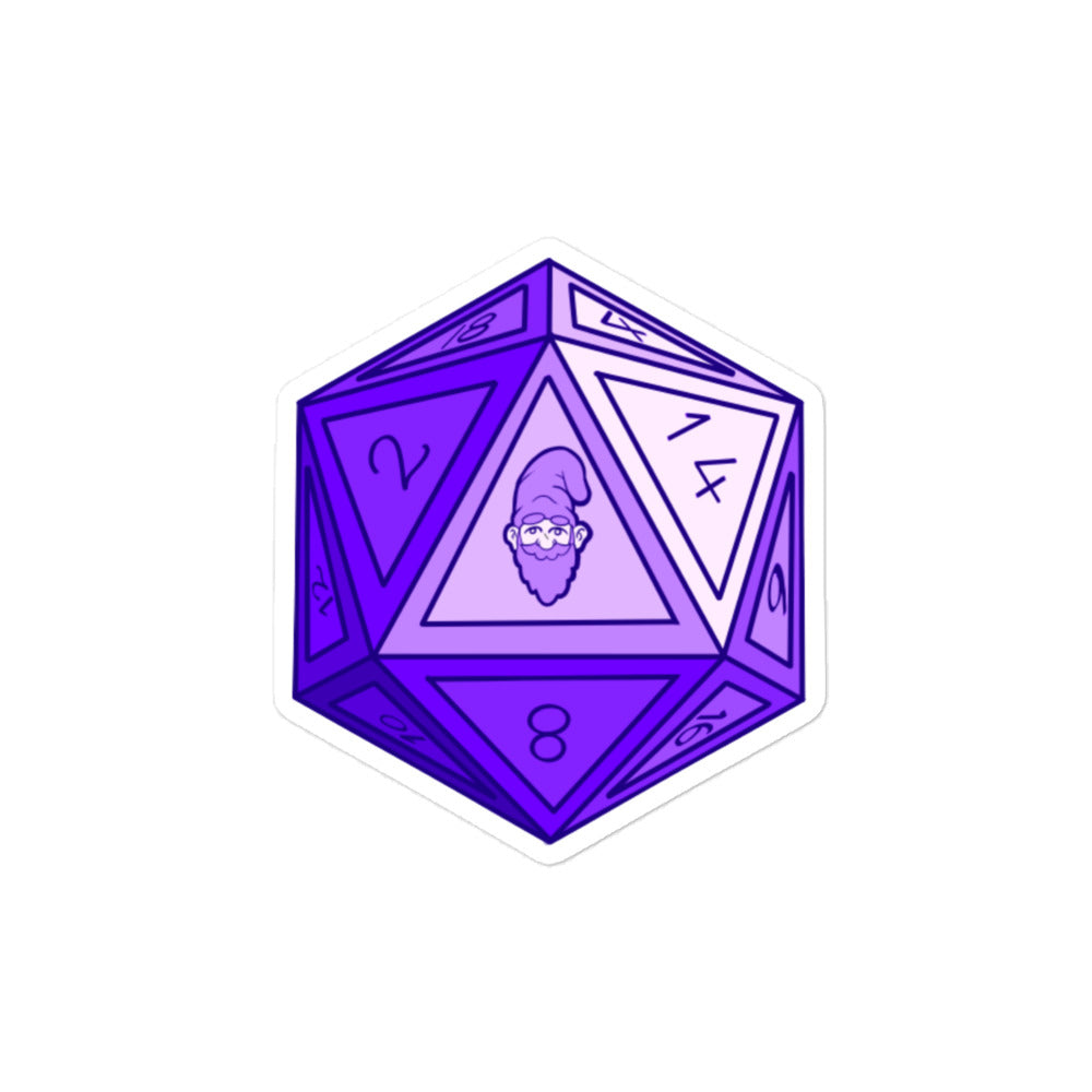 Amethyst Gnomie D20 Bubble-free Stickers