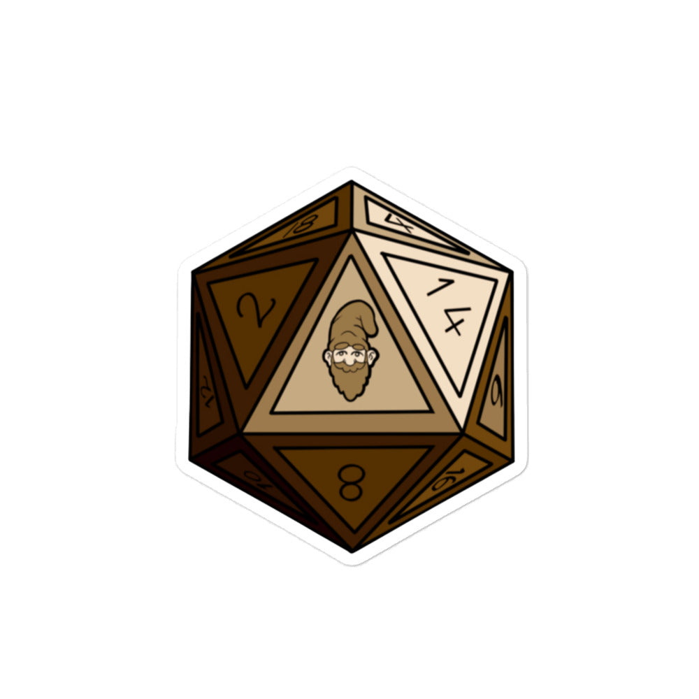 Bronze Gnomie D20 Bubble-free Sticker