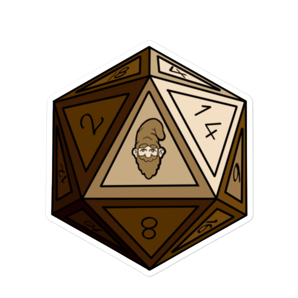 Bronze Gnomie D20 Bubble-free Sticker