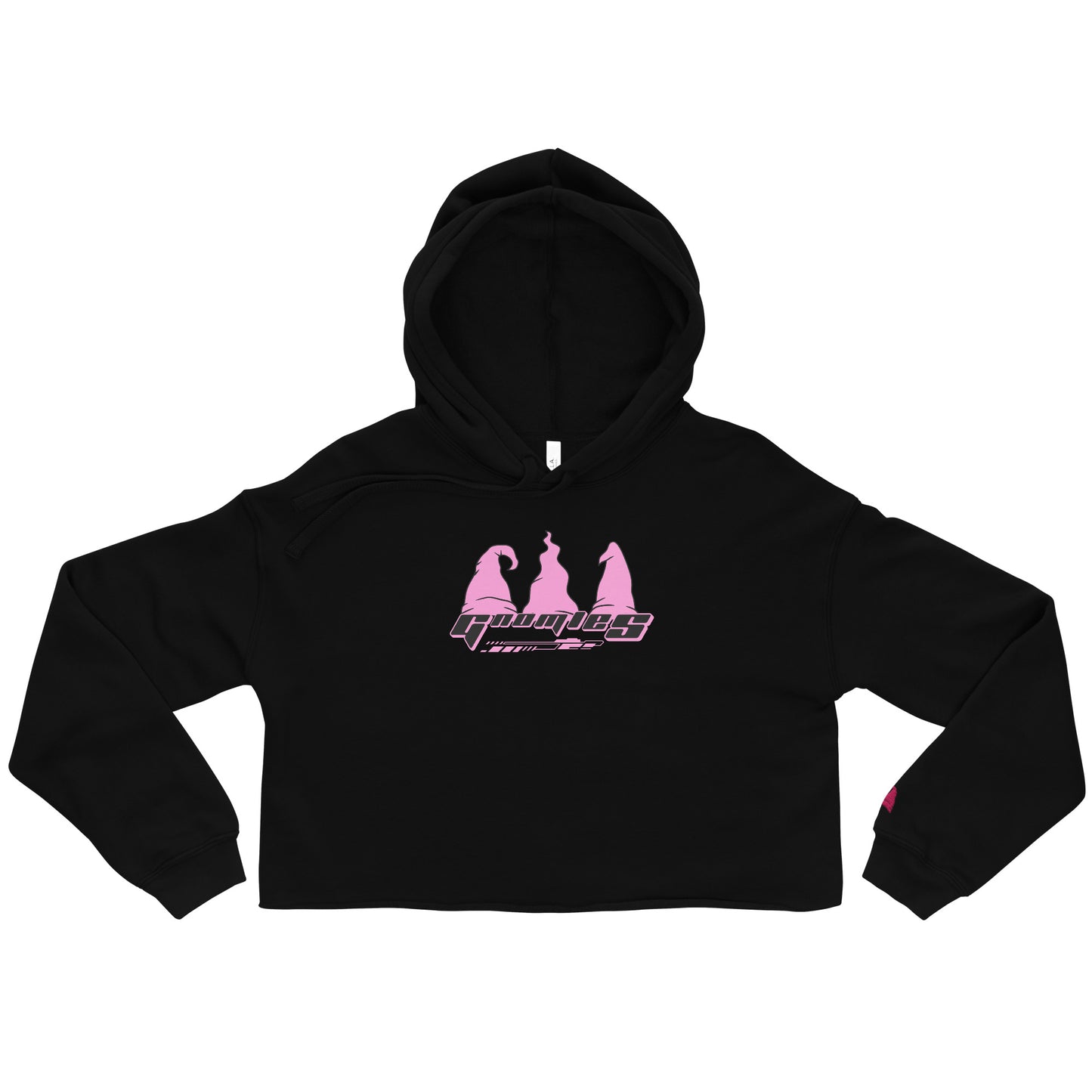 Y2K Pink Gnomies Crop Hoodie | GnomieShop