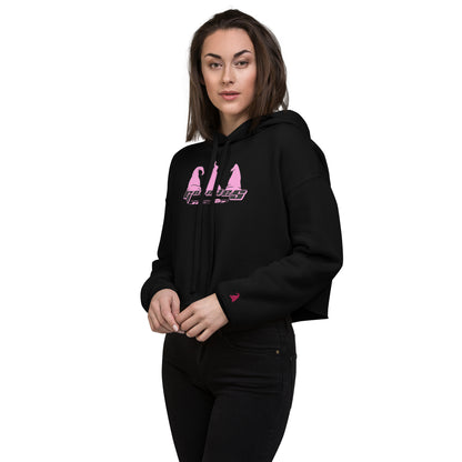 Y2K Pink Gnomies Crop Hoodie | GnomieShop